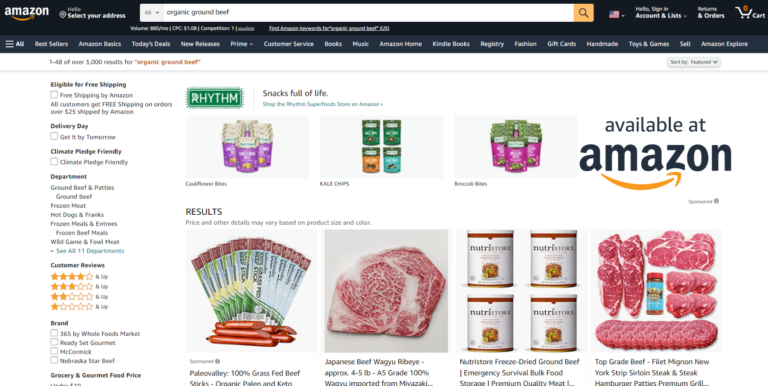 Read more about the article 7.46X ROAS For National Organic Meat CPG – Amazon Ads Results